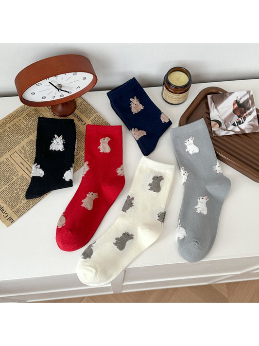 Rufia - Cute Rabbit Pattern Crew Socks product image 1