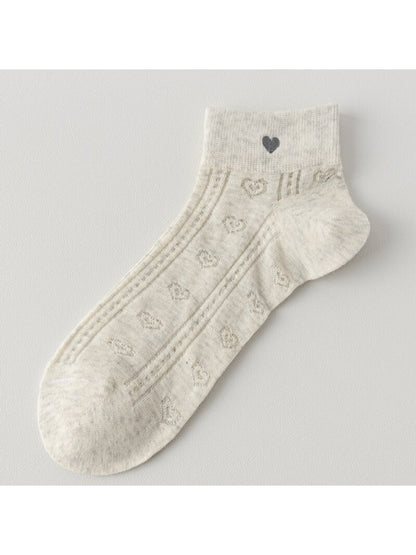 Rufia - Women's Simple Heart Accent Ankle Socks