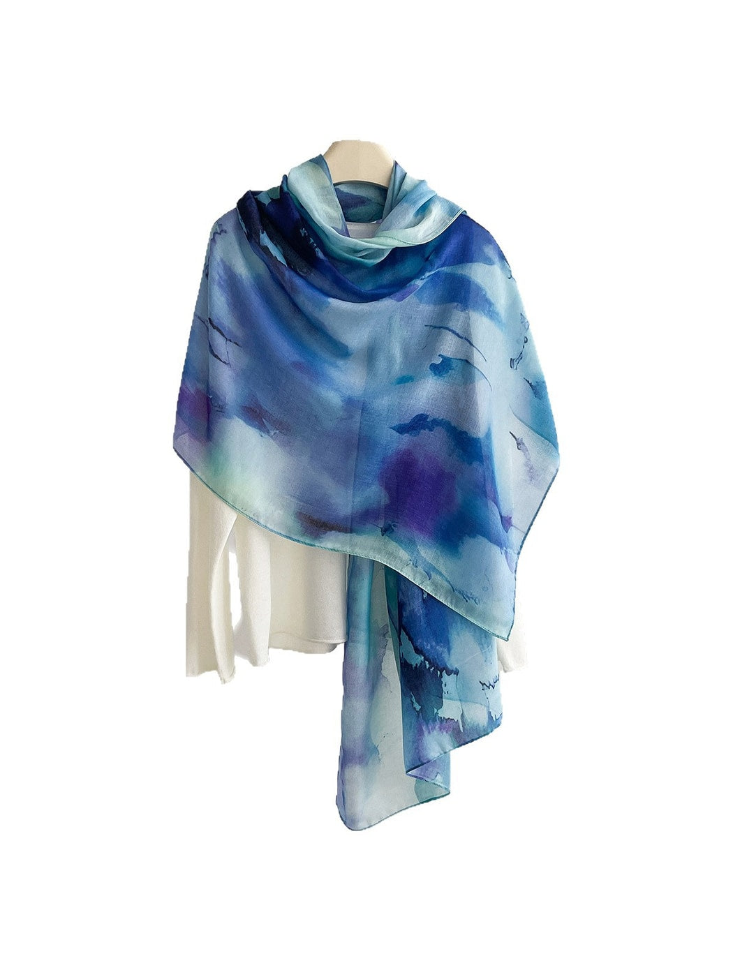 Scarvii - Watercolor Plant Print Summer Wrap Scarf