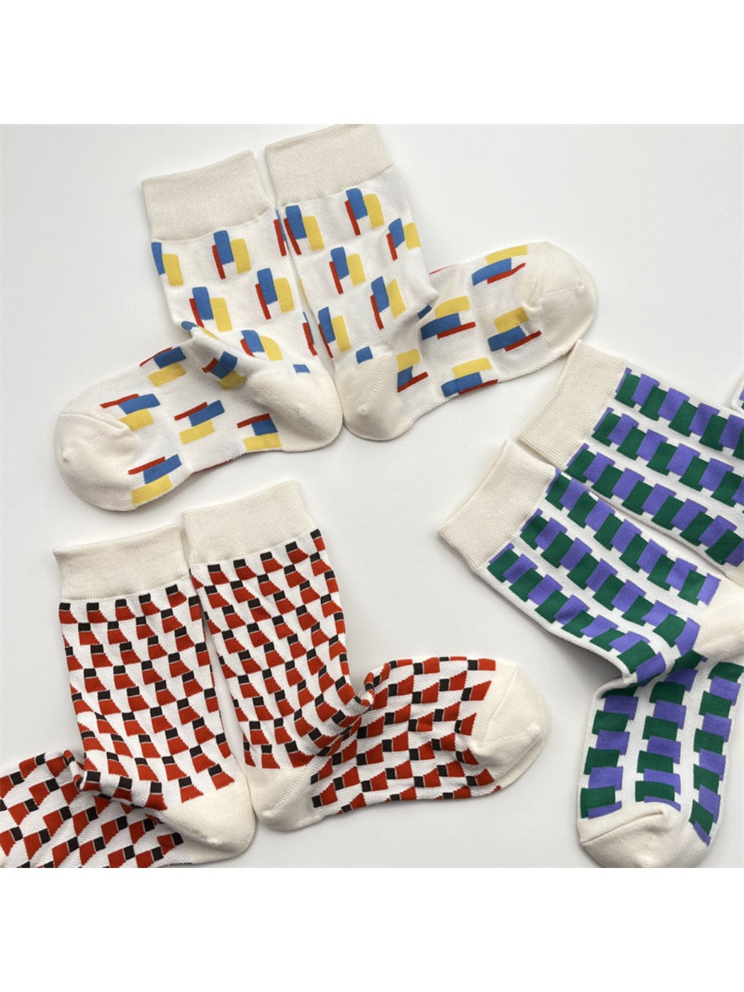 Rufia – Irregular Pattern Crew Socks
