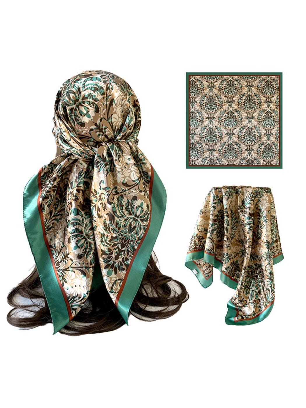 Scarvii - Vintage Baroque Floral Square Scarf