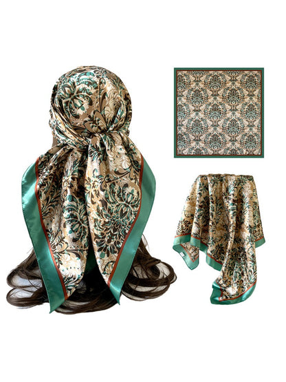 Scarvii - Vintage Baroque Floral Square Scarf