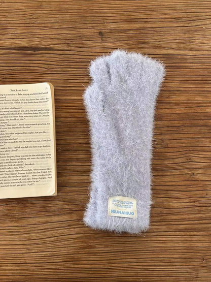 Gloving - Sparkly Fingerless Gloves with Letter Patches & Touchscreen