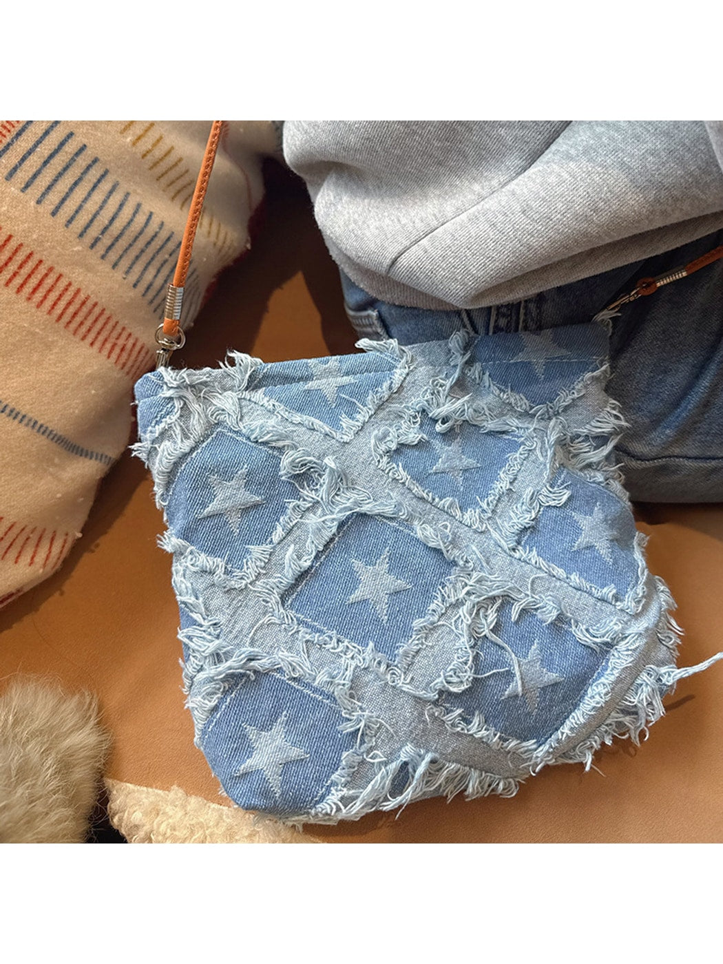 Cosbai - Star Patchwork Single-Strap Crossbody Bag