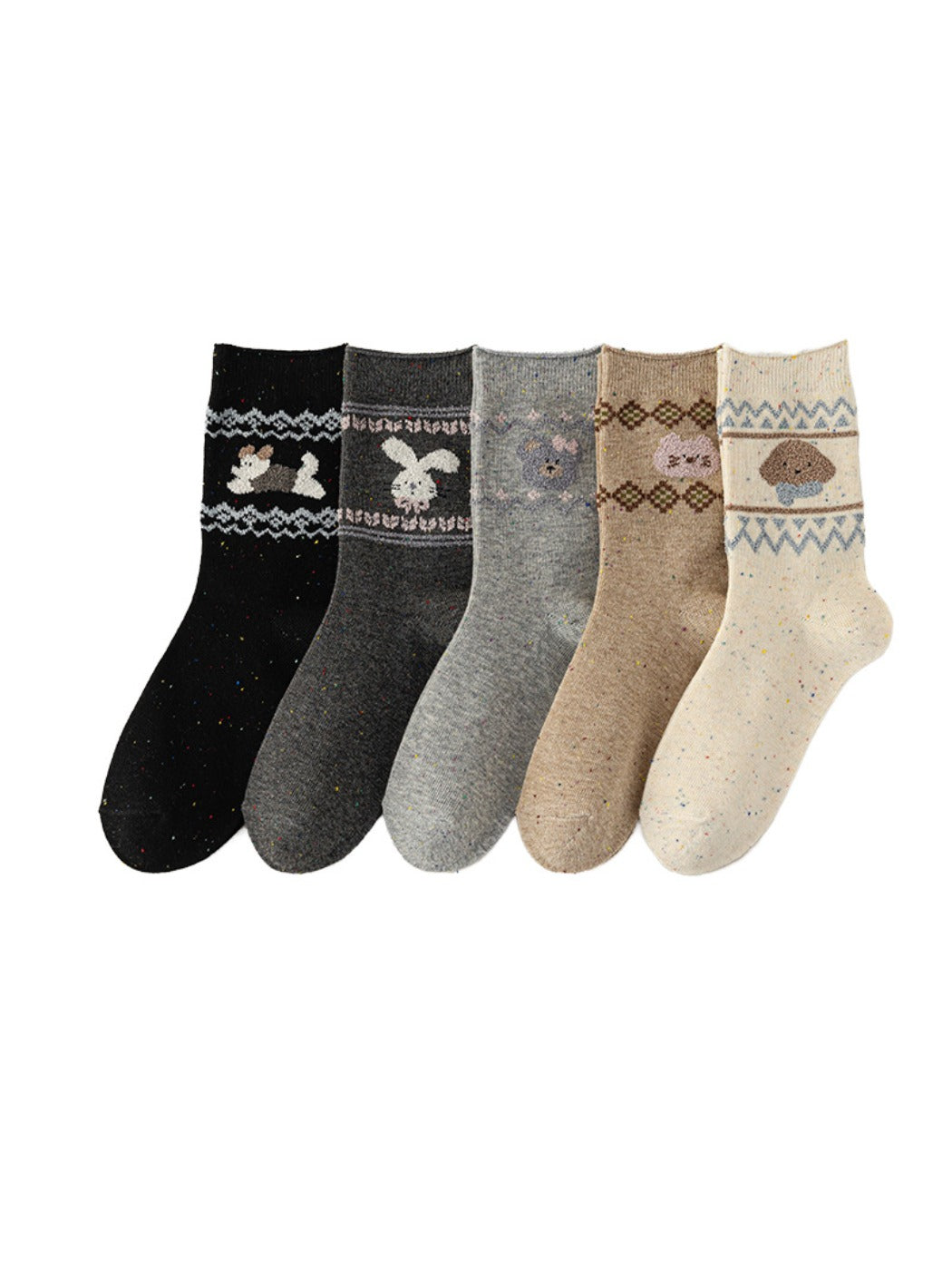 Rufia - Cute Animal Pattern Mid-Calf Socks