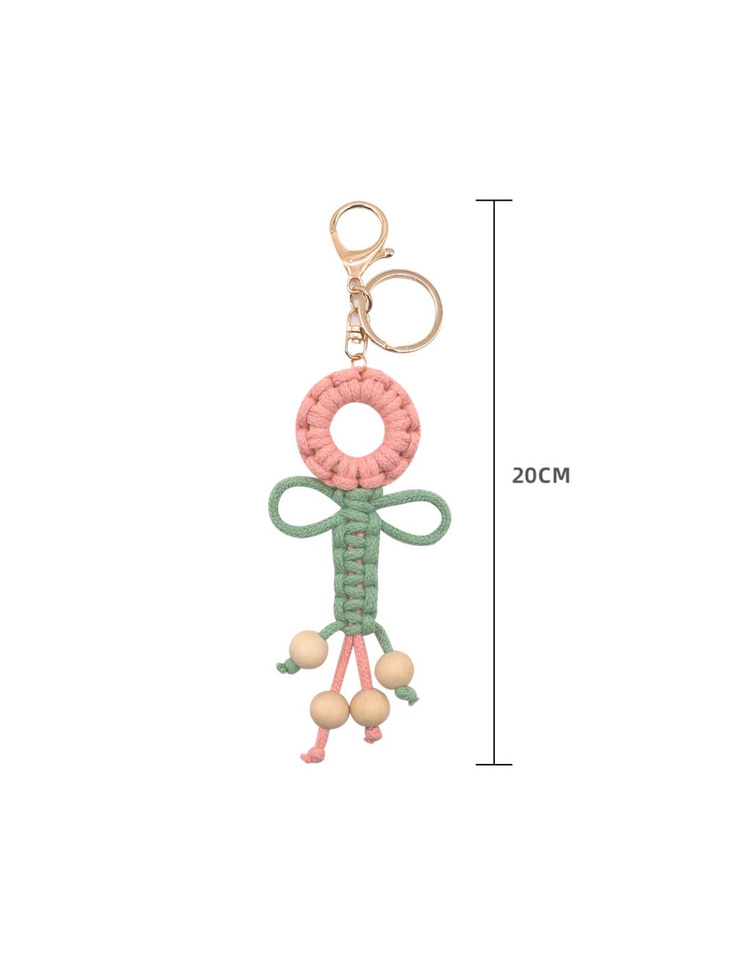 Koco Woven Flower Keychain for Bags color options including A, B, C