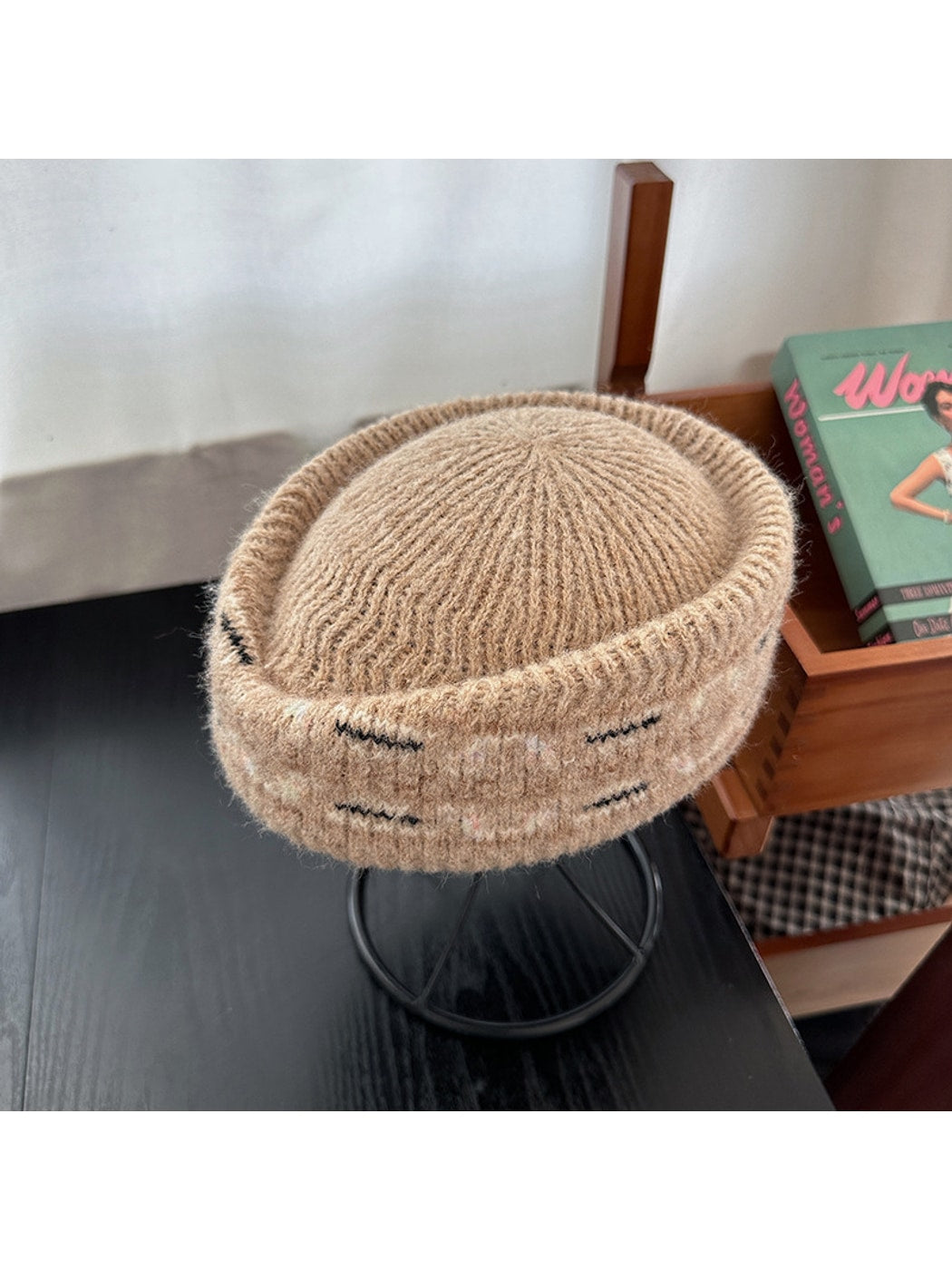 Haila - Brimless Round Crown Knitted Beret Hat