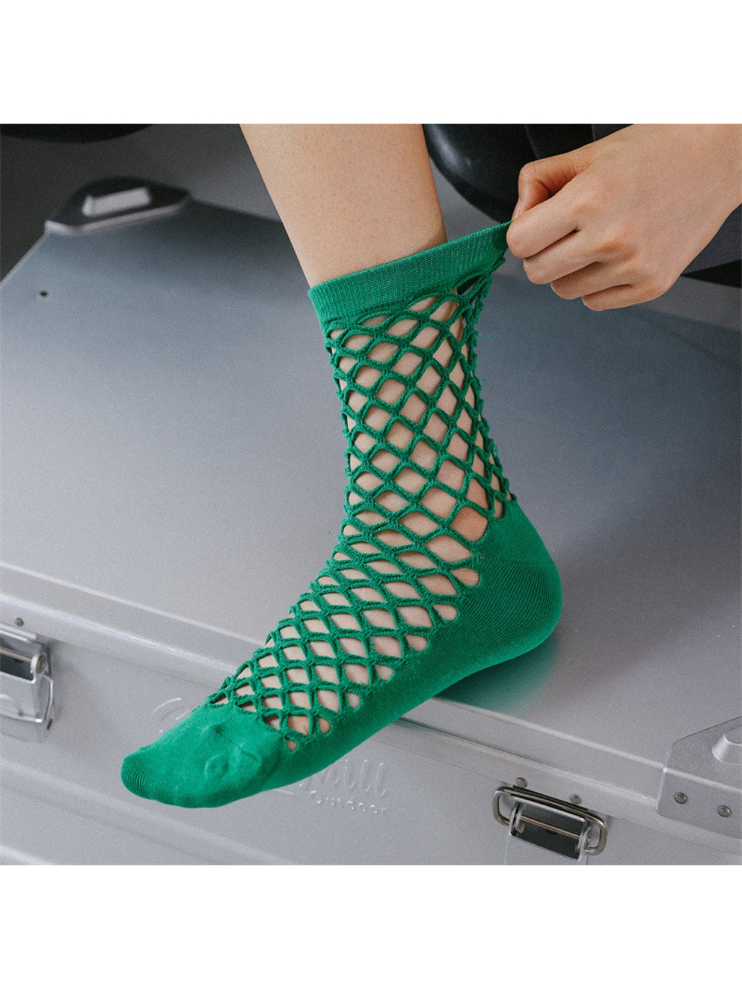 Rufia - Openwork Panel Crew Socks
