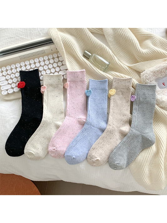 Rufia - Speckled Heart Accent Crew Socks