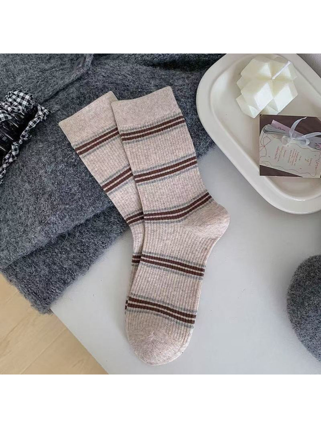 Rufia - Classic Stripe Ribbed Crew Socks product image 8