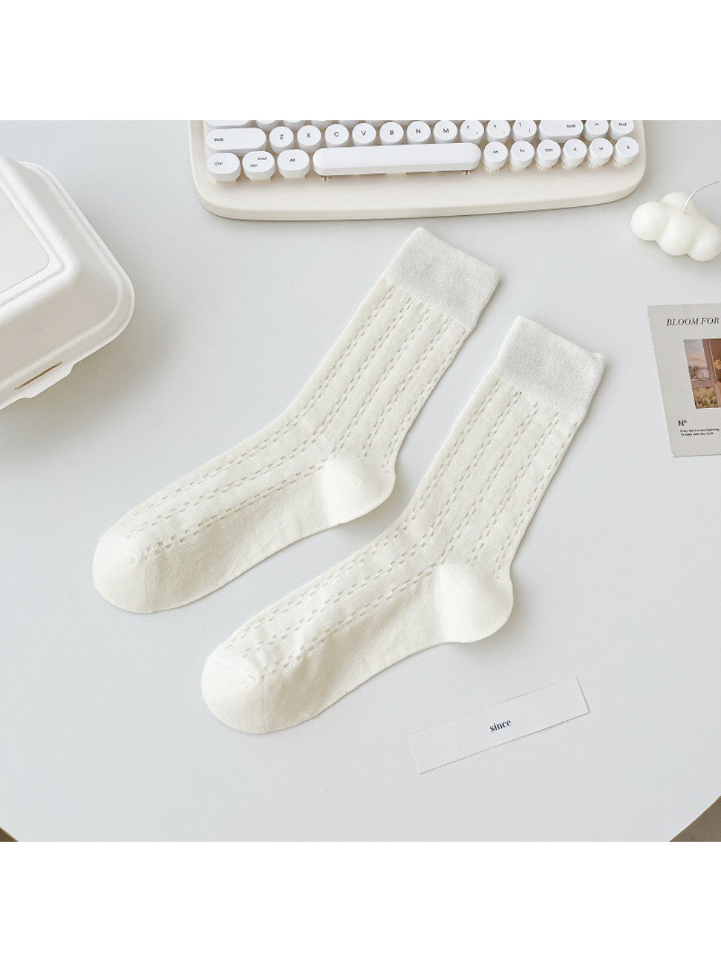 Rufia - Textured Rib Knit Crew Socks product image 5