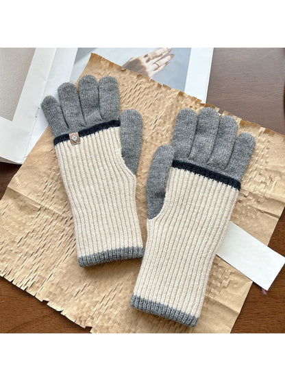 Gloving - Mixed Color Ribbed Finger-Opening Gloves