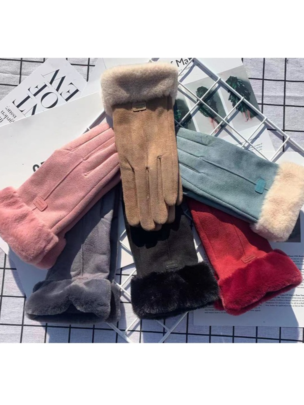 Gloving - Faux Fur Cuff Full Finger Gloves