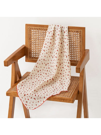 Scarvii - Polka Dot and Floral Print Square Scarf