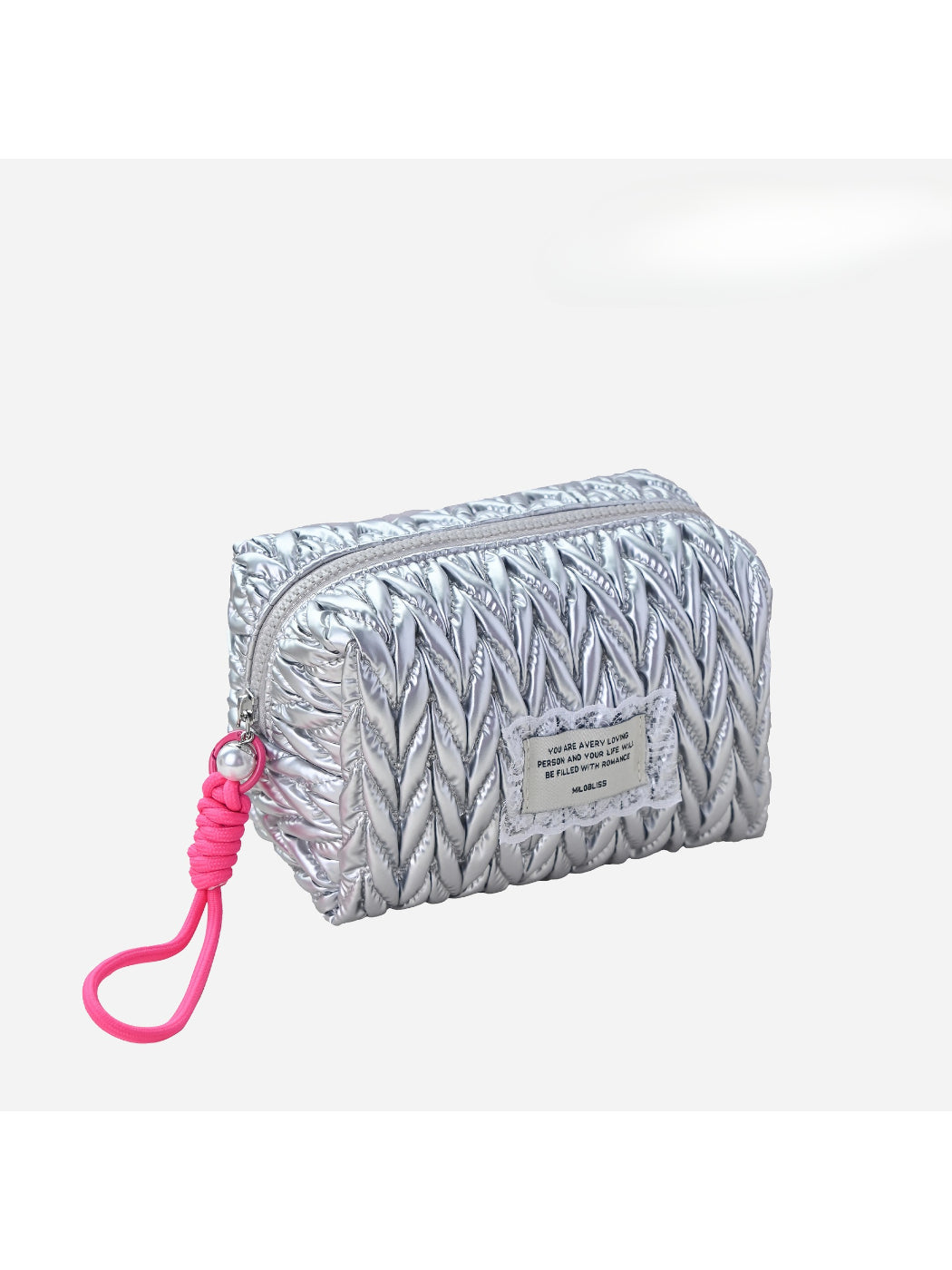 Cosbai - Metallic Quilted Puffer Makeup Bag detail view 2