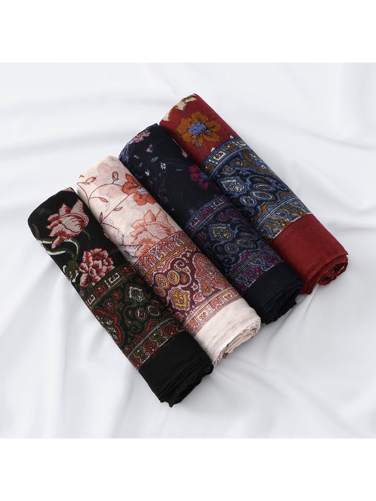 Scarvii - Floral Pattern Lightweight Wrap Scarf