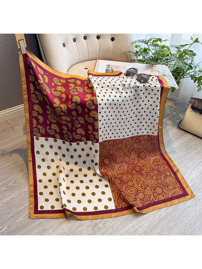 Scarvii - Patchwork Dot Paisley Print Scarf
