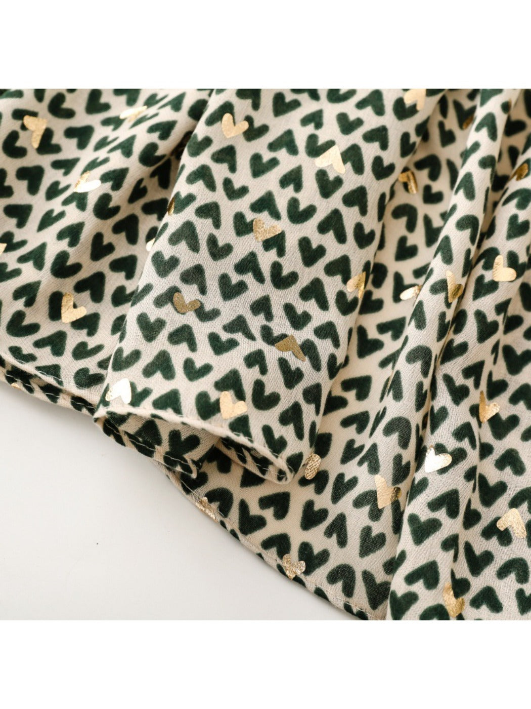Scarvii - Winter Scarf with Gold Foil Heart Print