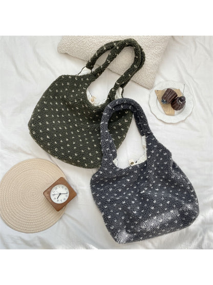 Cosbai – Plush Heart Tote Shoulder Bag