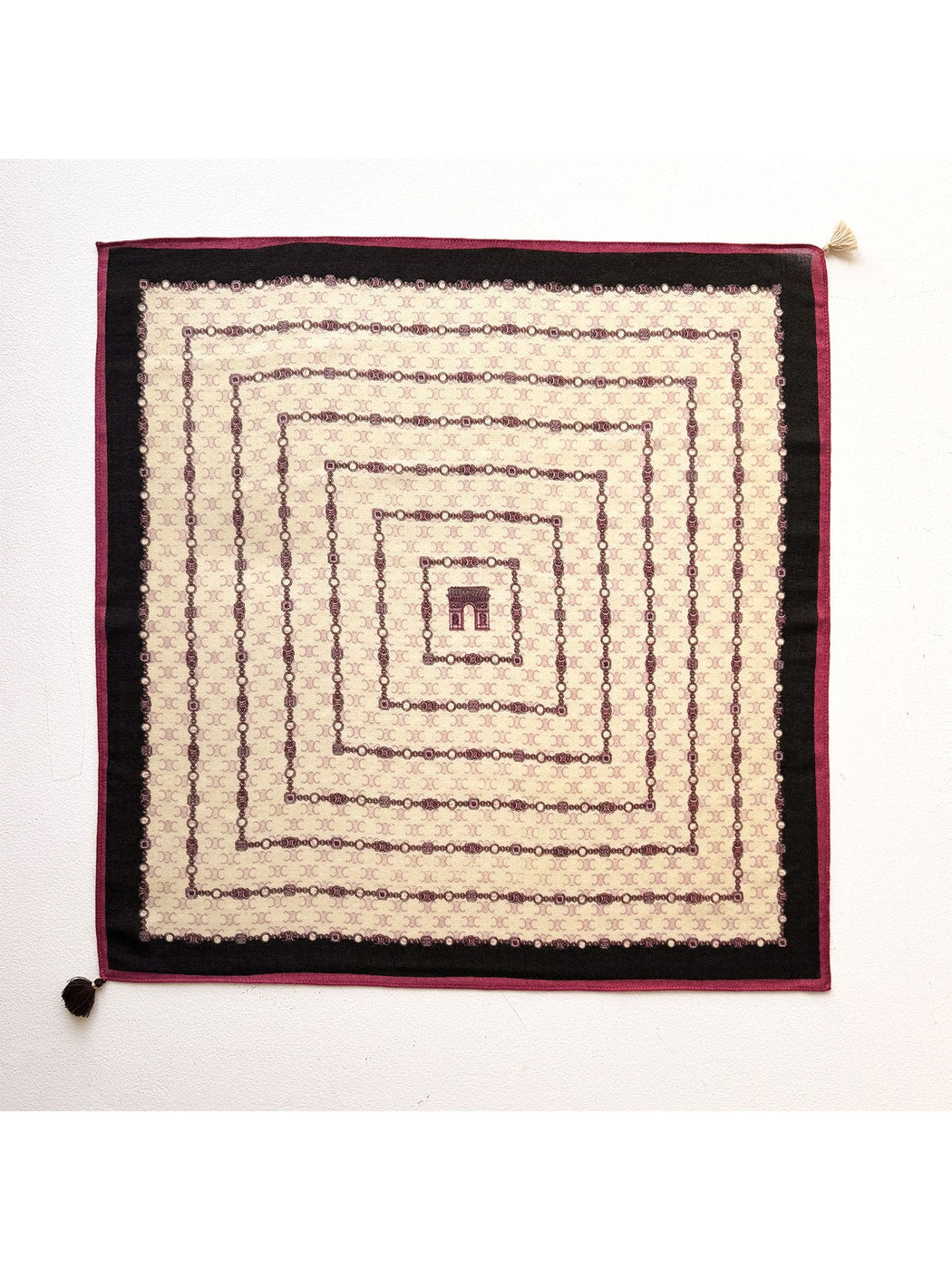 Scarvii - Retro Chain Print Border Square Scarf