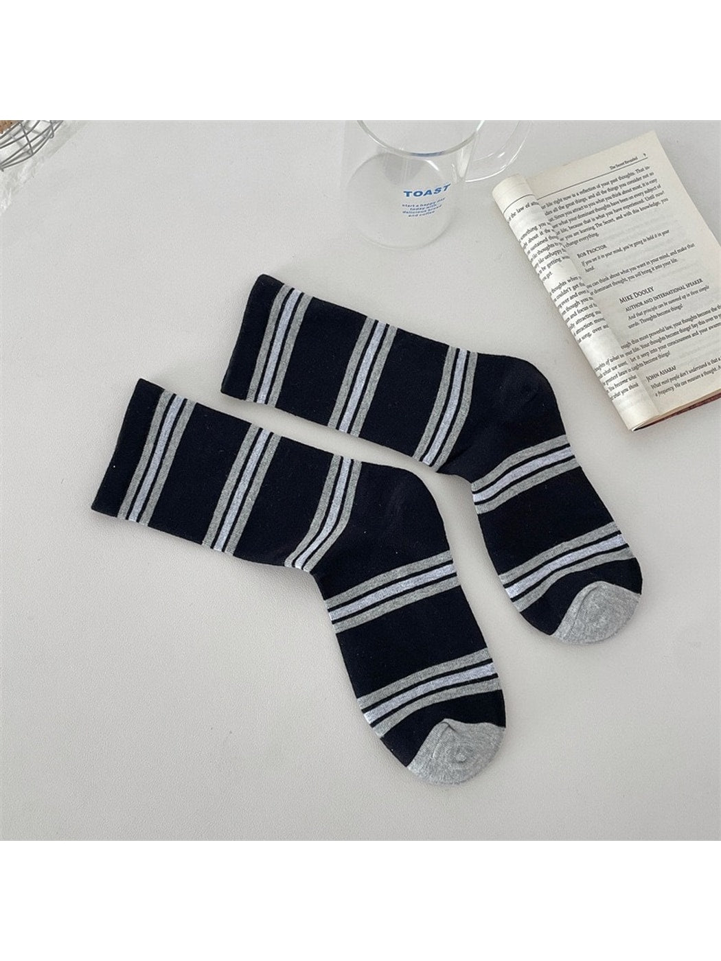 Rufia - Striped Color Block Everyday Crew Socks