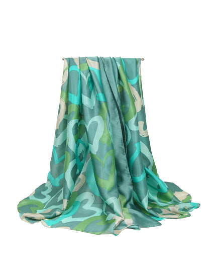 Scarvii - Abstract Watercolor Heart Print Scarf