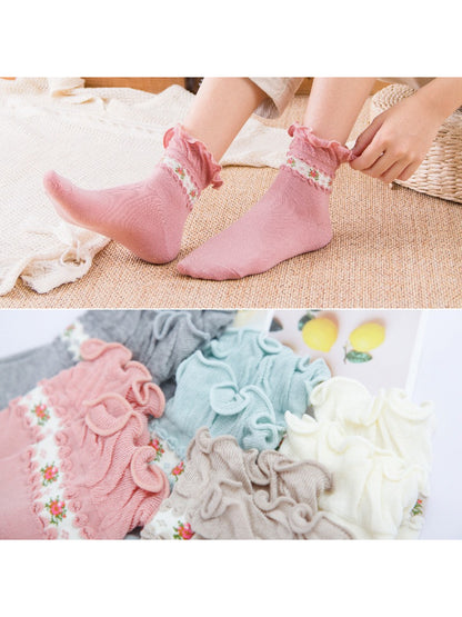 Rufia - Floral Ruffle Cuff Soft Pastel Crew Socks product image 8