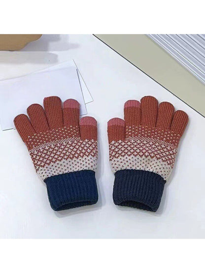 Gloving - Fair Isle Style Full-Finger Winter Gloves