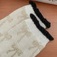 Rufia - Retro Doodle Bow Crew Socks - Sweet & Stylish