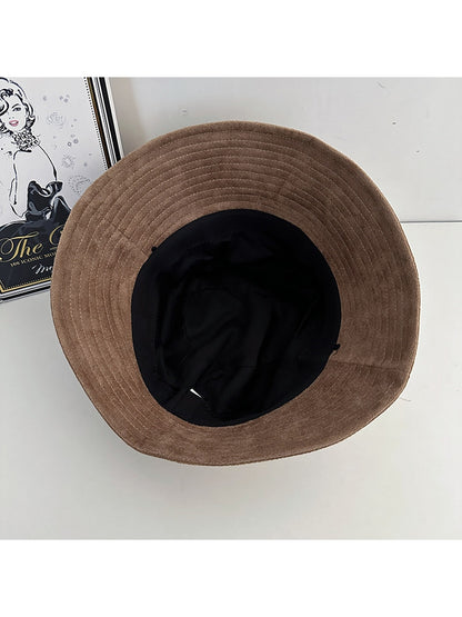 Haila - Simple Solid Color Short Brim Bucket Hat