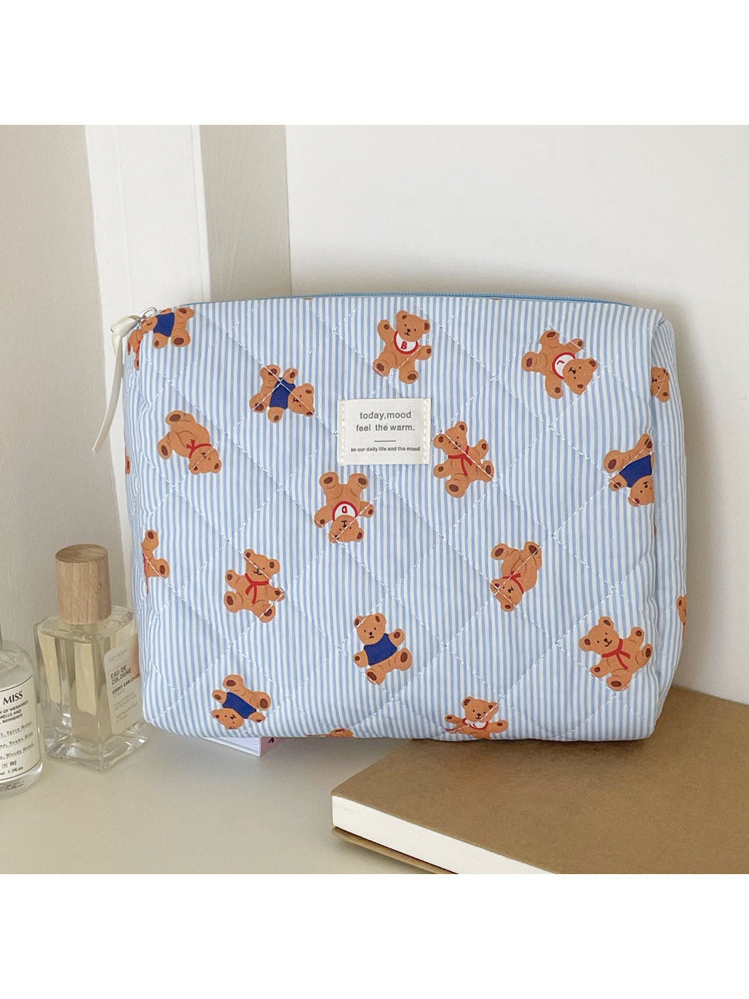 Cosbai cute teddy bear shaped storage makeup bag