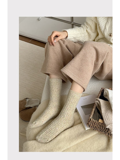 Rufia - Fuzzy Ribbed Cozy Crew Socks
