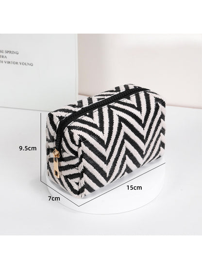 Cosbai modern zigzag cosmetic pouch displayed on white background