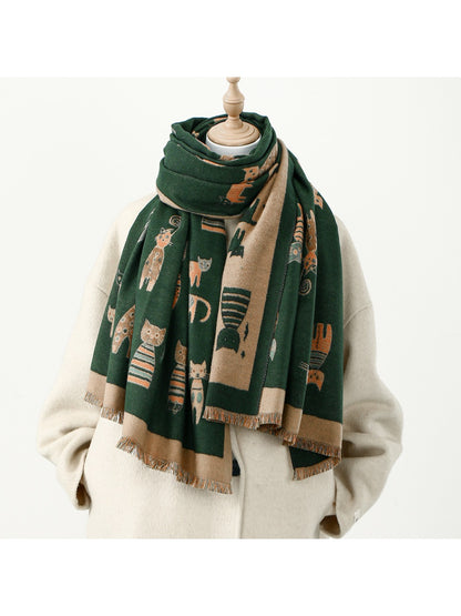 Scarvii - Cat Print Winter Scarf