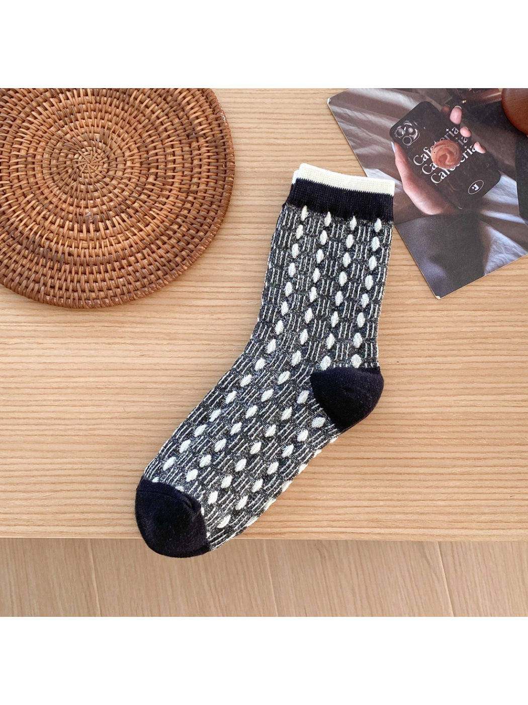 Rufia - Pebbled Texture Knit Crew Socks product image 4
