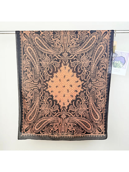 Scarvii Classic Paisley Neck Scarf displayed flat highlighting full paisley print and colors