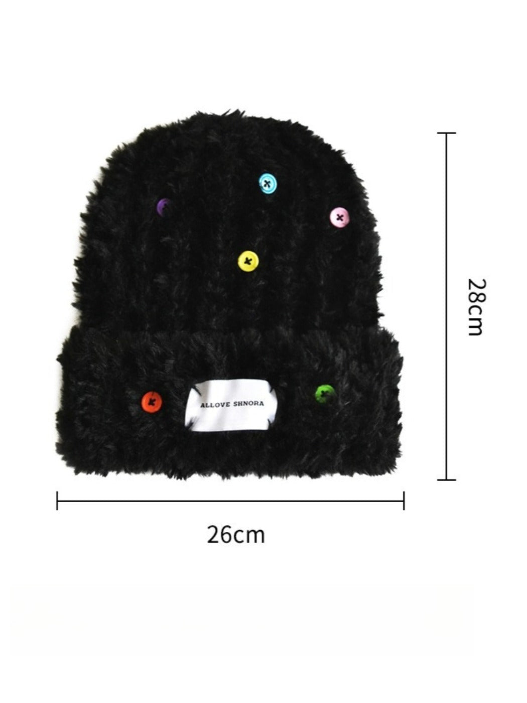 Haila - Colorful Button Knitted Earflap Beanie