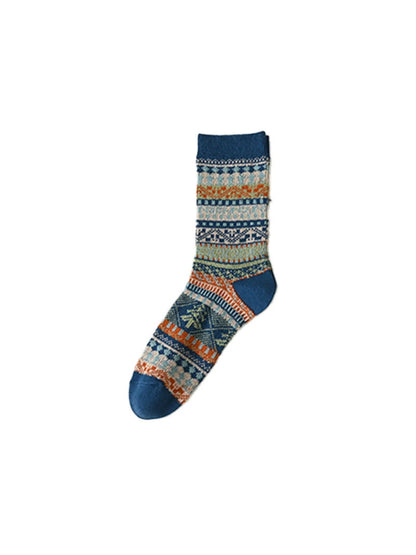 Rufia - Multicolor Geometric Crew Socks