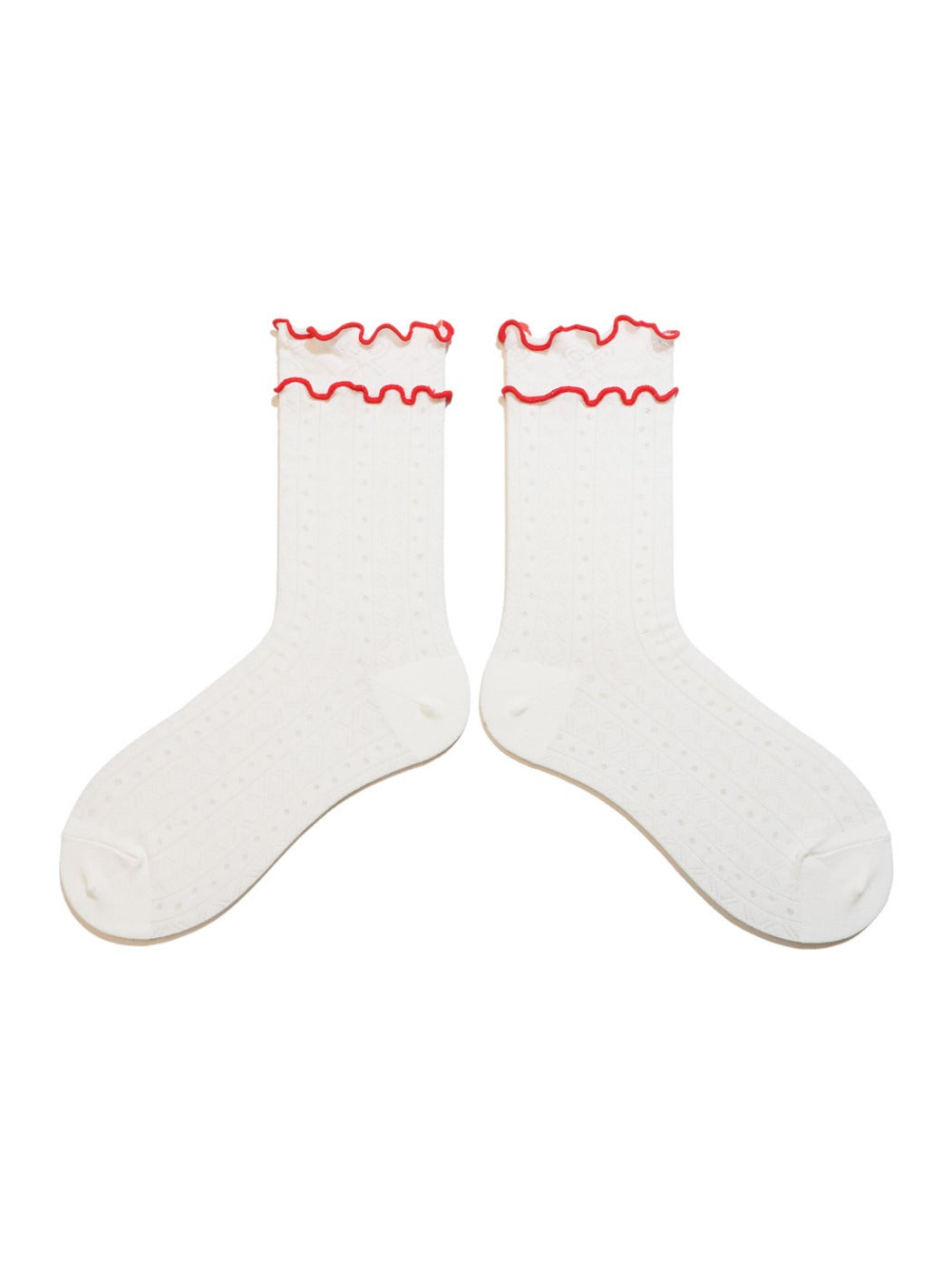 Rufia - Bow & Patchwork Lace Trim Ankle Socks