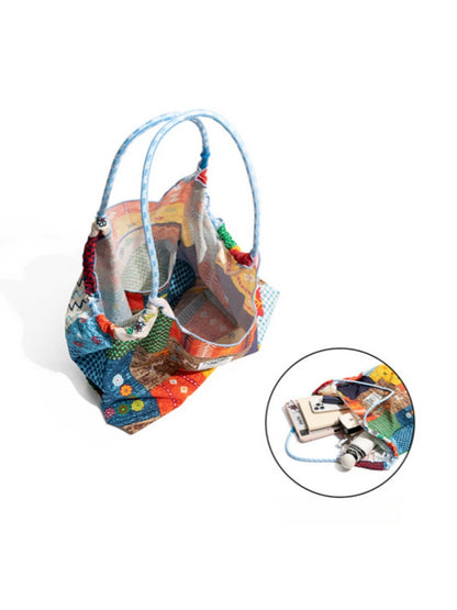 Cosbai - Colorblock Large Shoulder Bag - Spacious & Unique