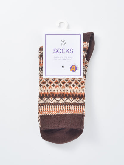 Rufia - Curved Pattern Mid-Calf Socks