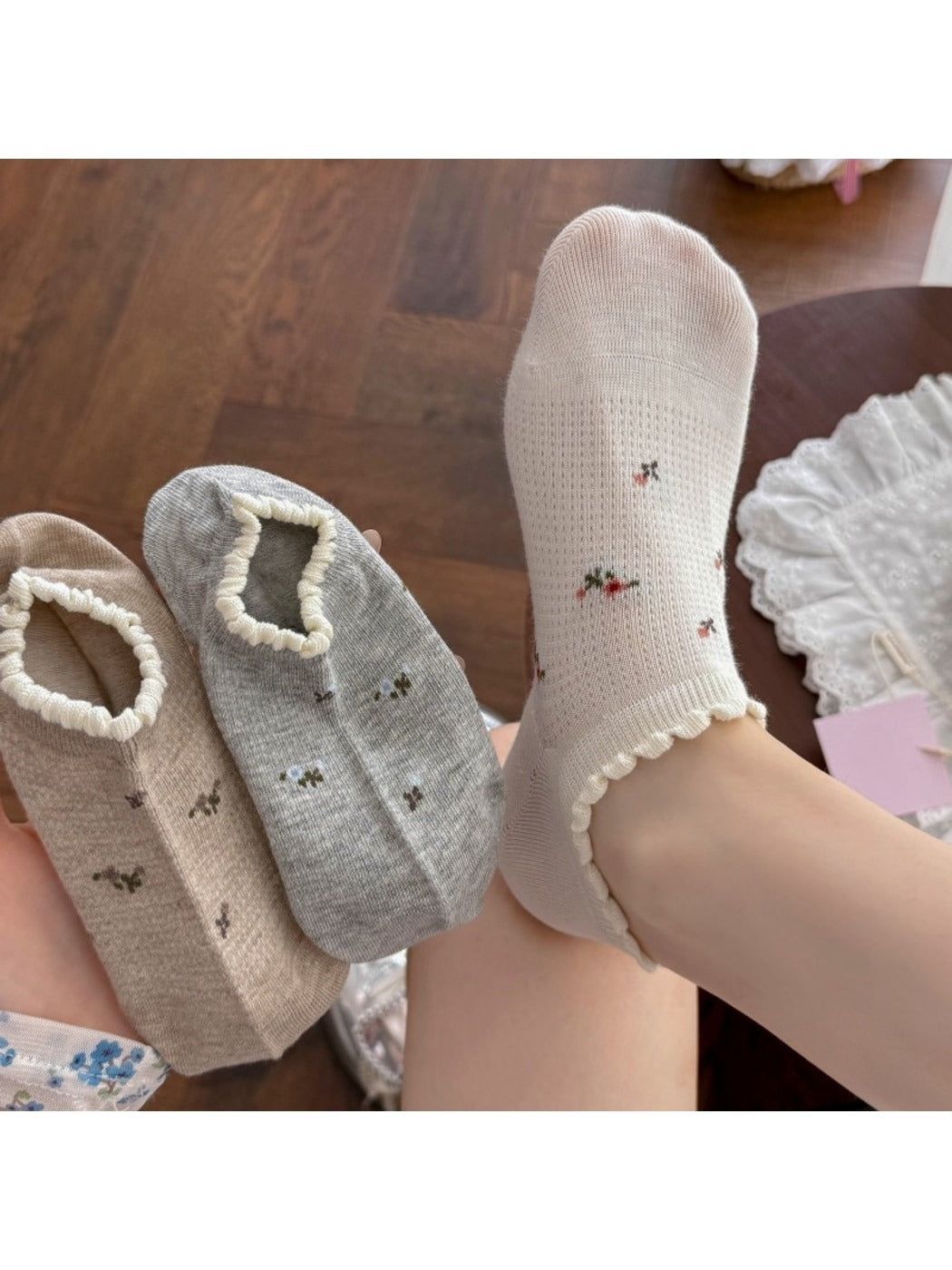 Rufia - Sweet Floral Low-Cut Women's No-Show Socks