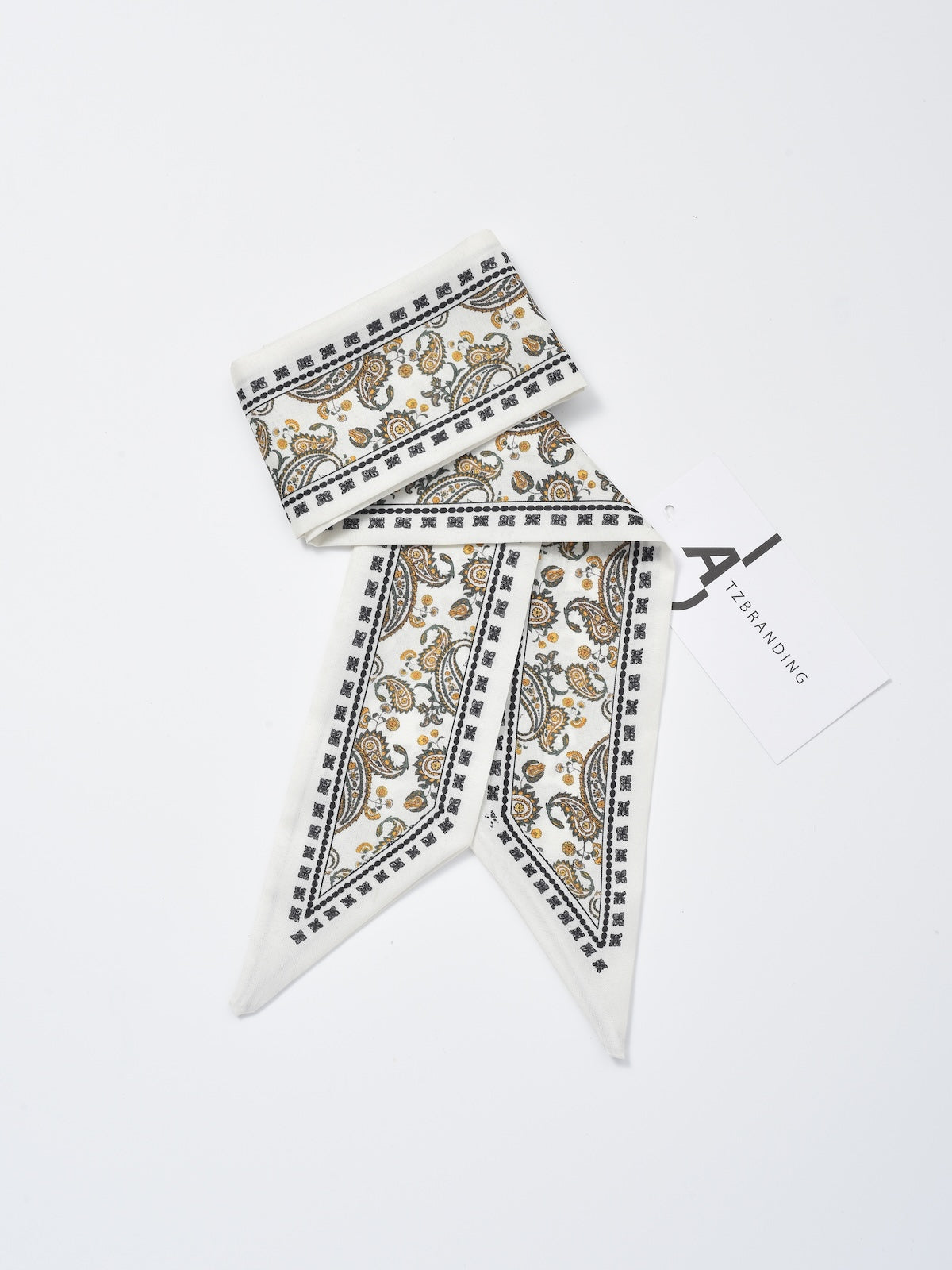 Scarvii - Delicate Paisley Skinny Scarf