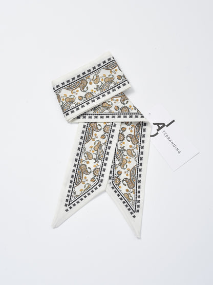 Scarvii - Delicate Paisley Skinny Scarf