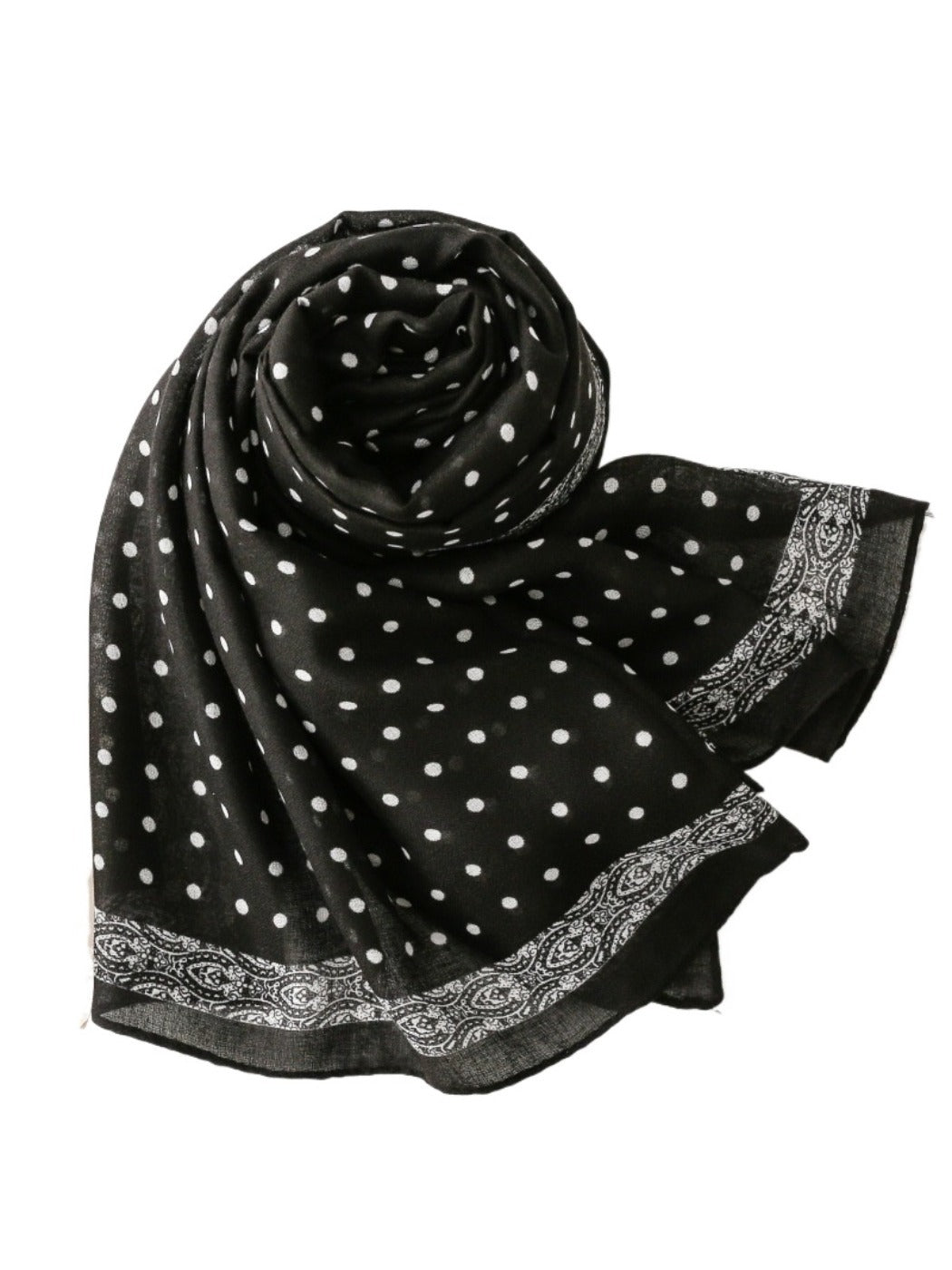 Scarvii -  Elegant Long Scarf with Polka Dots