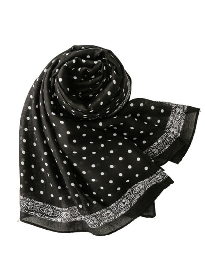 Scarvii -  Elegant Long Scarf with Polka Dots
