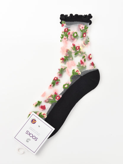 Rufia - Sheer Floral Ankle Socks