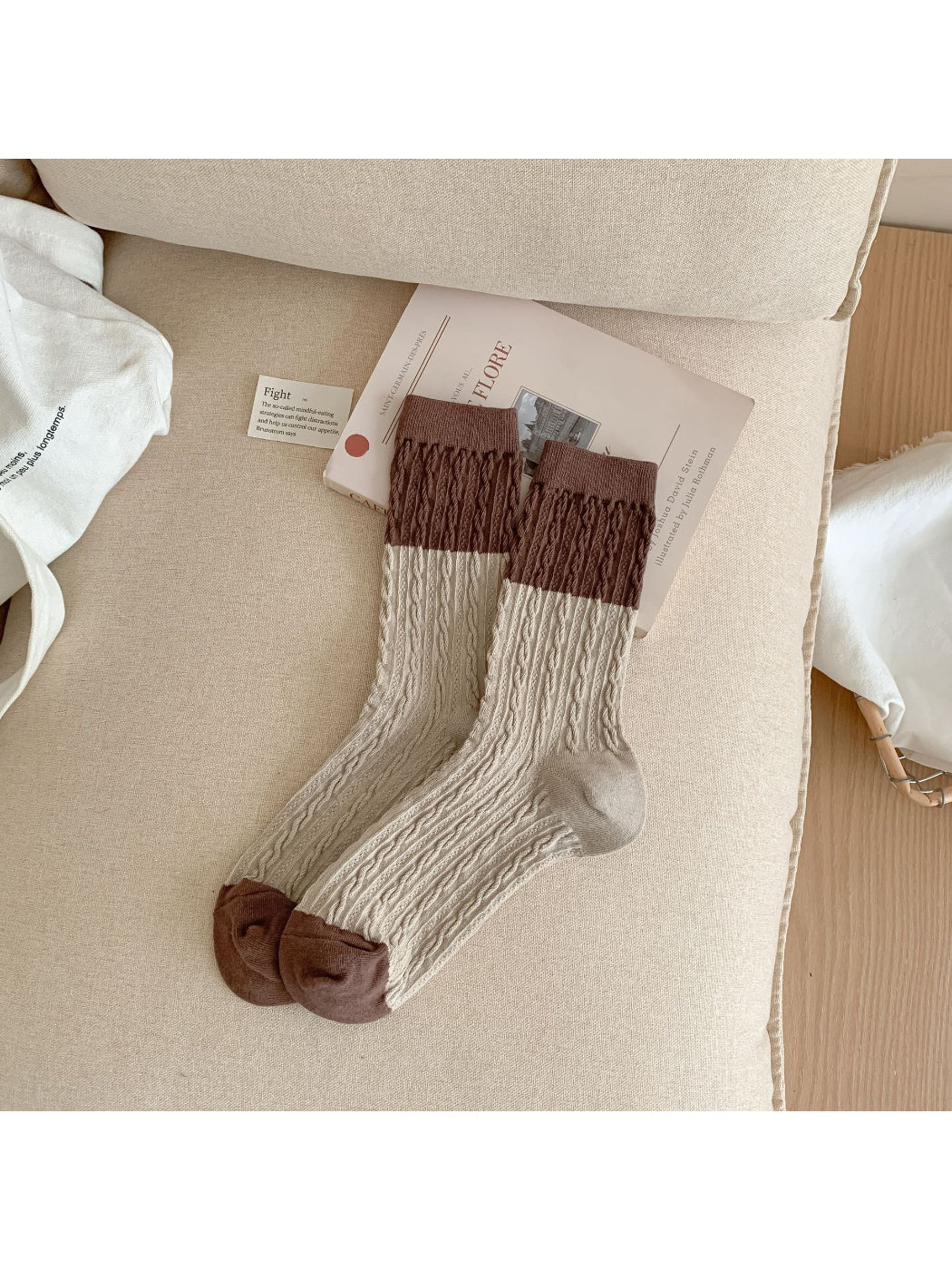 Rufia - Color Block Textured Crew Socks