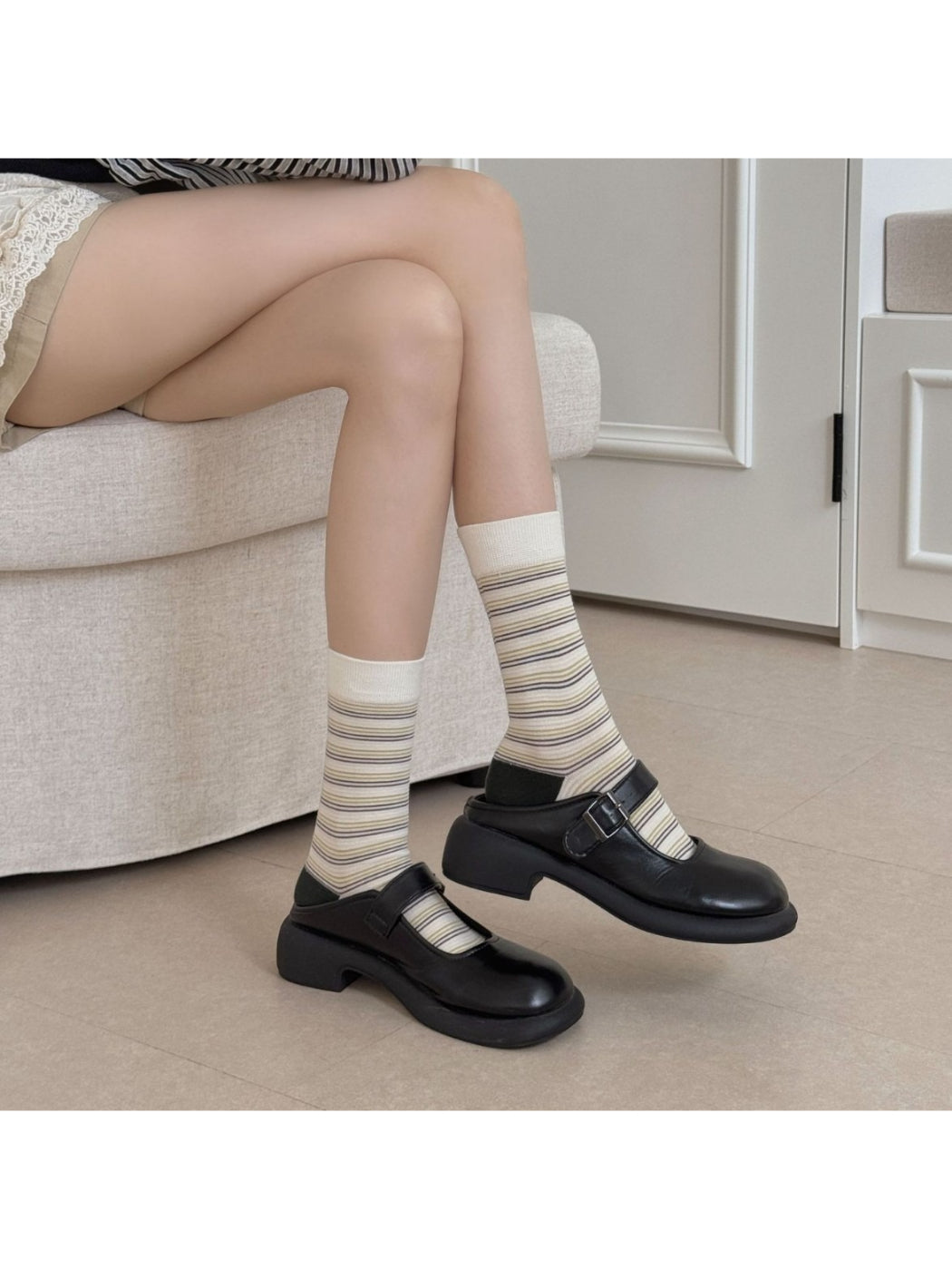 Rufia - Soft Retro Tone Stripe Crew Socks product image 3