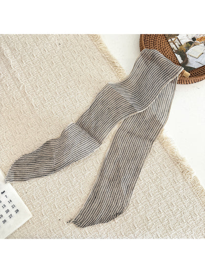 Scarvii - Plaid Sheer Skinny Scarf